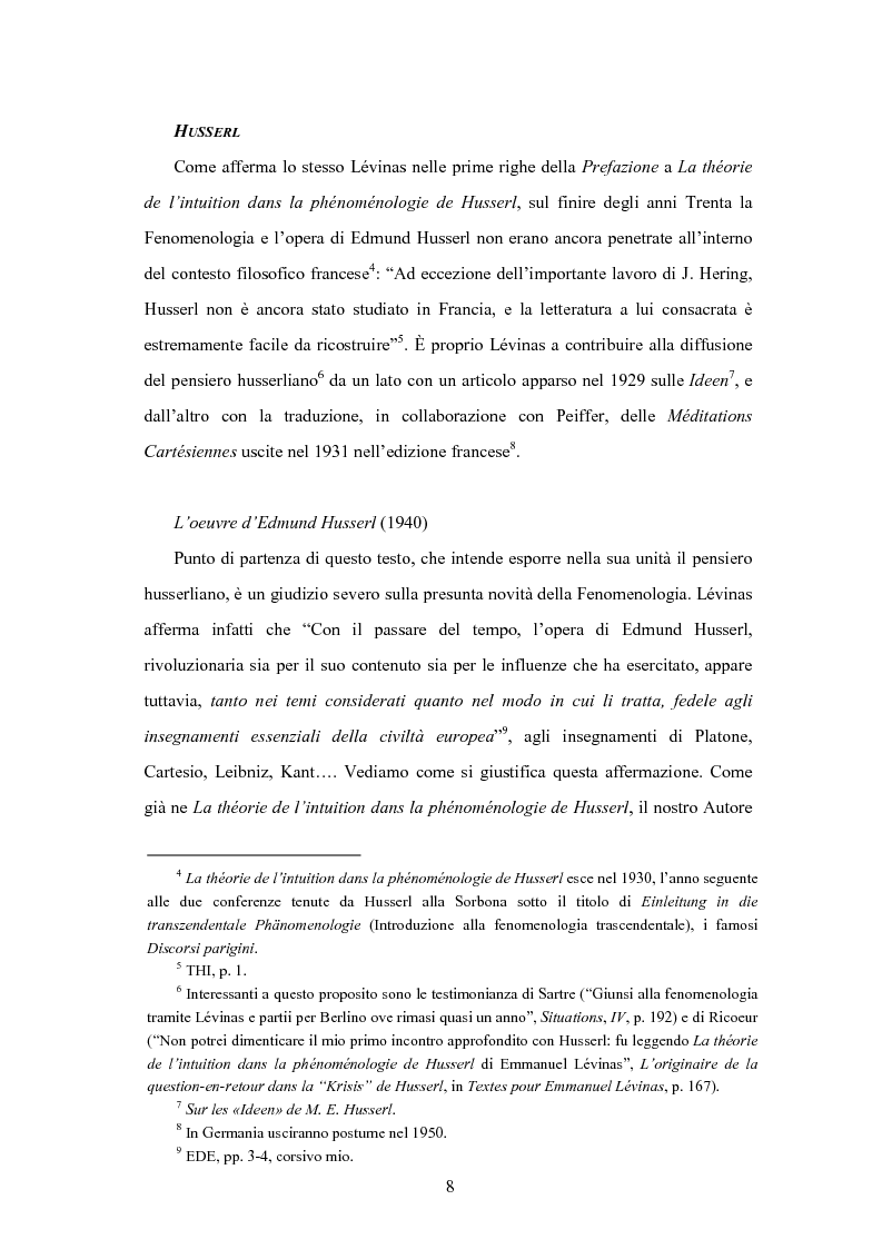 Anteprima della tesi: Levinas e la scuola fenomenologica, Pagina 6