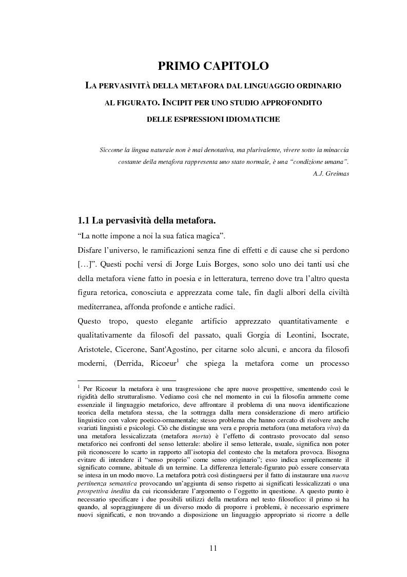 Anteprima della tesi: Il linguaggio figurato e la comprensione delle espressioni idiomatiche, Pagina 6