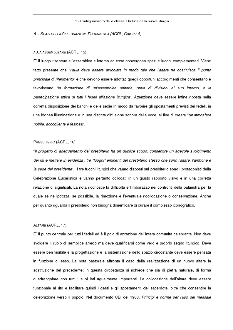 Anteprima della tesi: Adeguamento liturgico delle chiese pre Vaticano II. Contenuti e metodi., Pagina 11