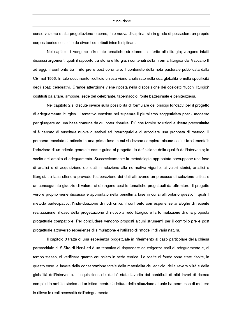 Anteprima della tesi: Adeguamento liturgico delle chiese pre Vaticano II. Contenuti e metodi., Pagina 2