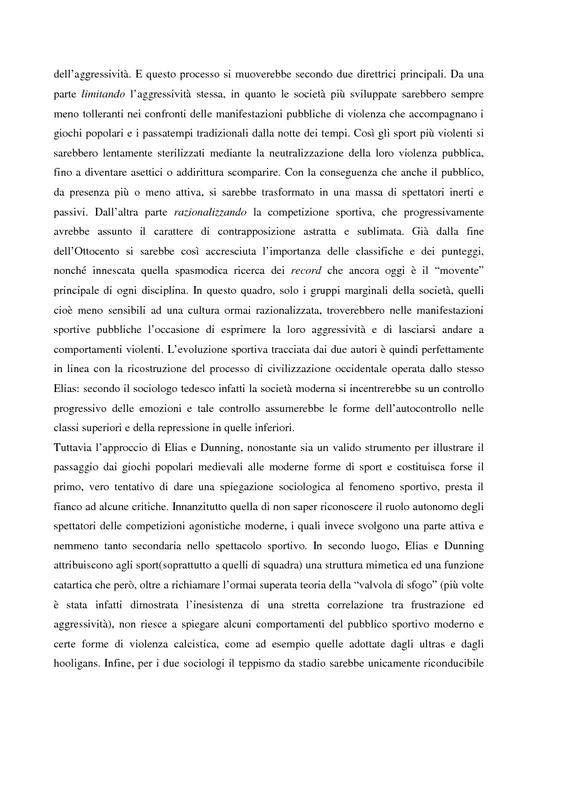Anteprima della tesi: Tifo organizzato e identità collettiva. Il fenomeno ultras nel calcio, Pagina 12