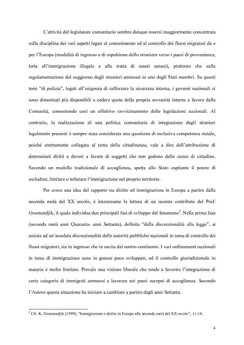 Anteprima della tesi: L'integrazione dei cittadini dei paesi terzi in Europa, Pagina 2