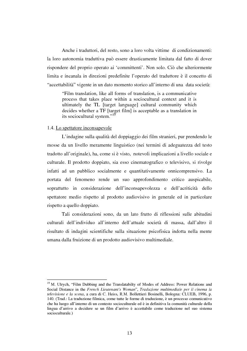 Anteprima della tesi: La traduzione del testo filmico: ''Die bleierne Zeit'' e la sua versione italiana a confronto, Pagina 10