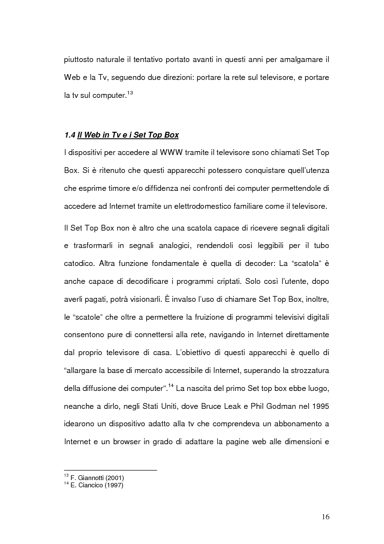 Anteprima della tesi: Strategie comunicative delle televisioni sul web, Pagina 14