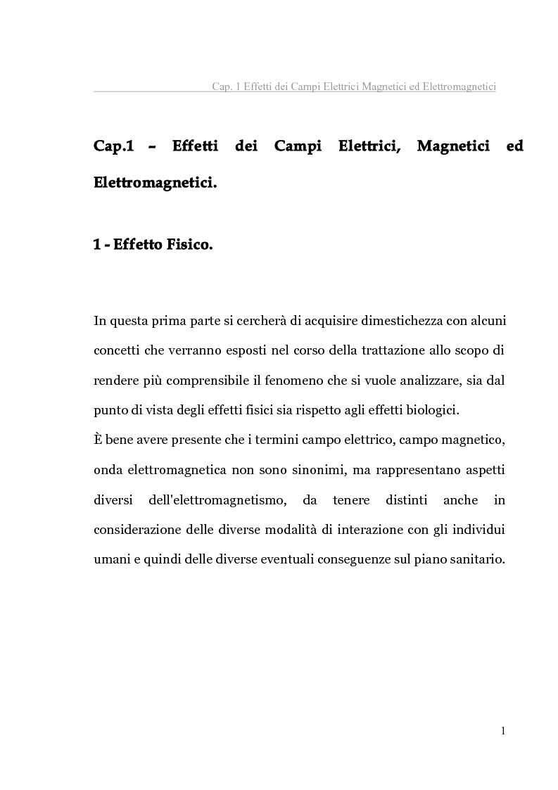 Anteprima della tesi: Analisi tecnica normativa e giuridica sull'elettrosmog a bassa frequenza, Pagina 6