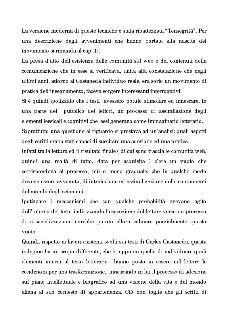 Anteprima della tesi: I testi di Carlos Castaneda e la risocializzazione del loro lettore, Pagina 3