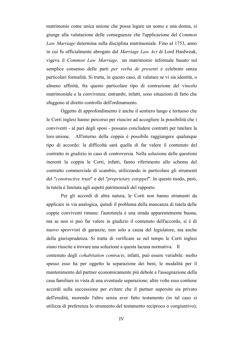 Anteprima della tesi: Il contratto di convivenza nel common law inglese, Pagina 2