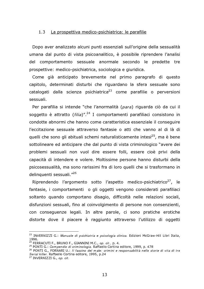 Anteprima della tesi: Autori di reati sessuali: analisi e prospettive trattamentali, Pagina 11