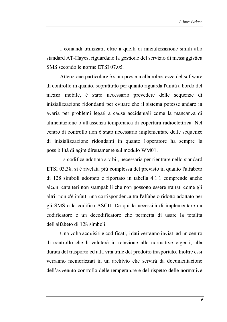 Anteprima della tesi: Trasmissione bidirezionale di dati di controllo tramite sms su reteradiomobile numerica, Pagina 6