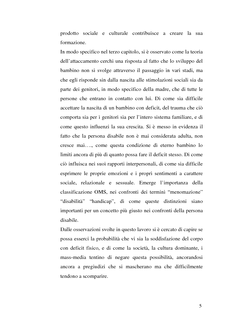 Anteprima della tesi: Percezione di sé e disabilità: Sé, corpo e ambiente, Pagina 3
