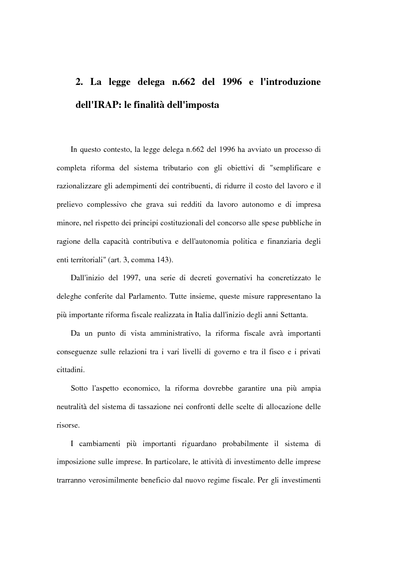 Anteprima della tesi: Valutazione degli effetti economici dell'Imposta Regionale sulle Attività Produttive (Irap), Pagina 4