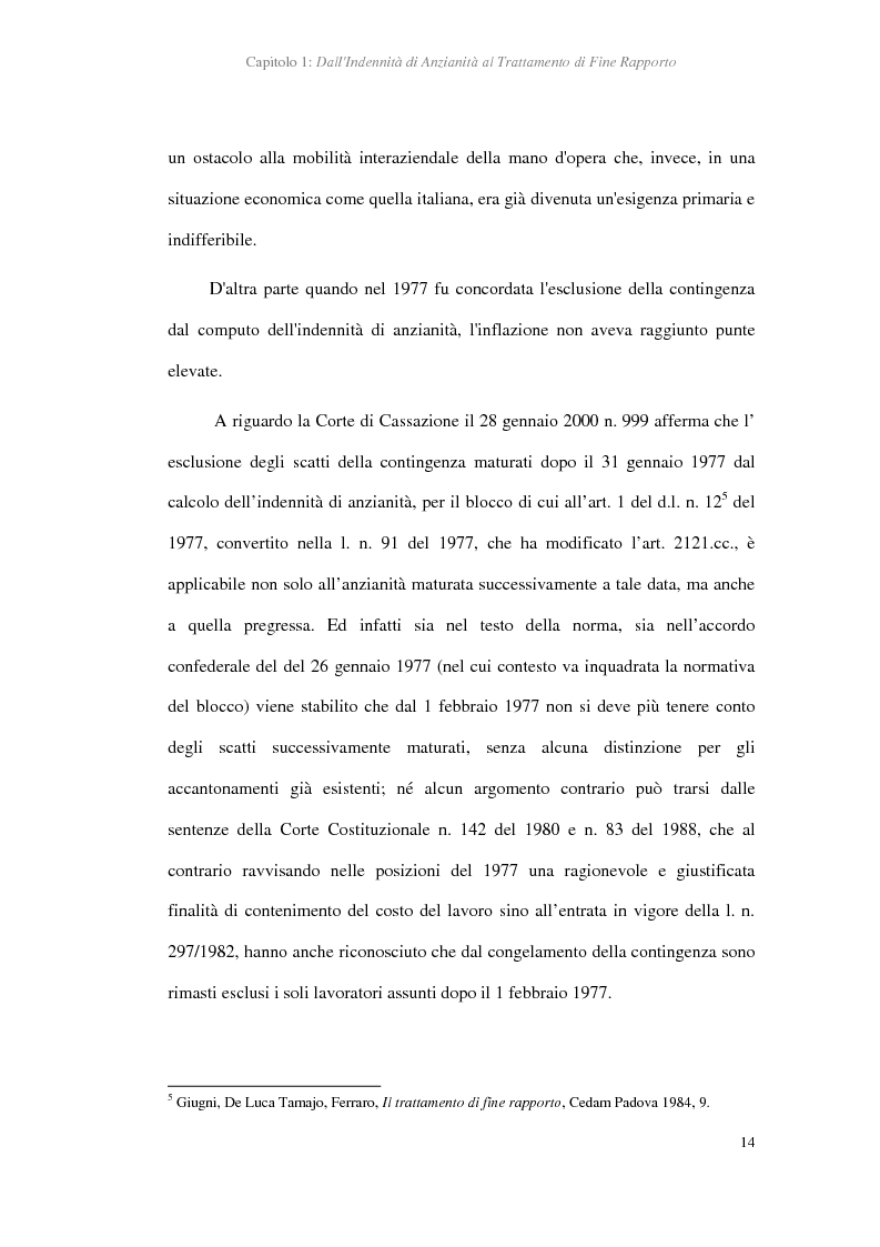 Anteprima della tesi: La determinazione del trattamento di fine rapporto nella giurisprudenza, Pagina 12