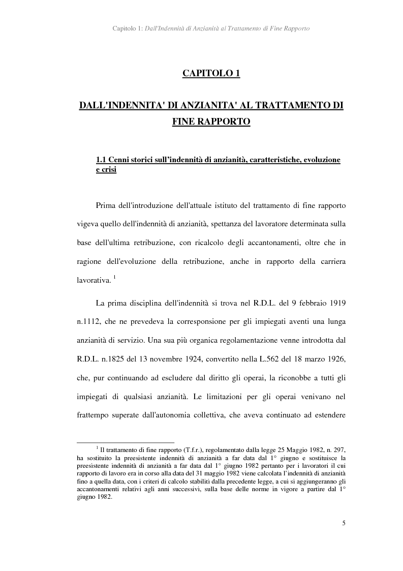 Anteprima della tesi: La determinazione del trattamento di fine rapporto nella giurisprudenza, Pagina 3