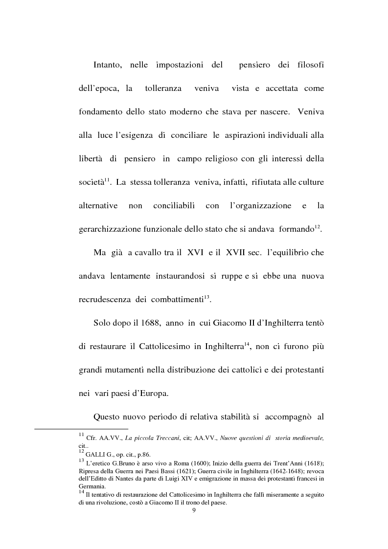 Anteprima della tesi: Il fondamento della tolleranza religiosa nell'ordinamento italiano e negli atti e documenti dell'Unesco, Pagina 7