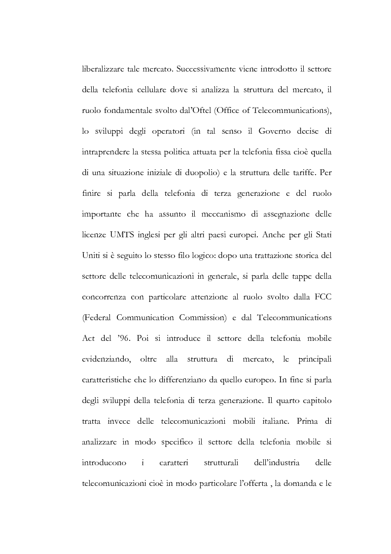 Anteprima della tesi: Il processo di liberalizzazione delle telecomunicazioni: il caso della telefonia mobile, Pagina 3