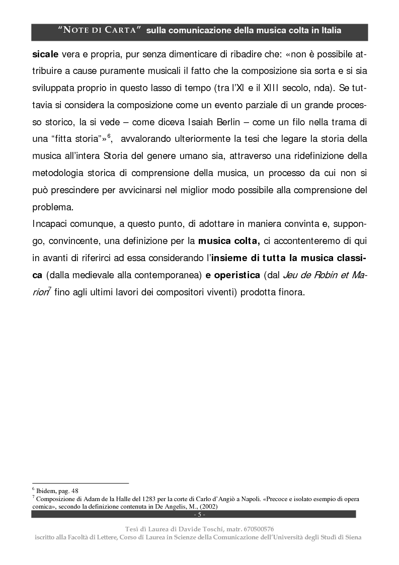 Anteprima della tesi: Note di carta: sulla comunicazione della musica colta in Italia, Pagina 5