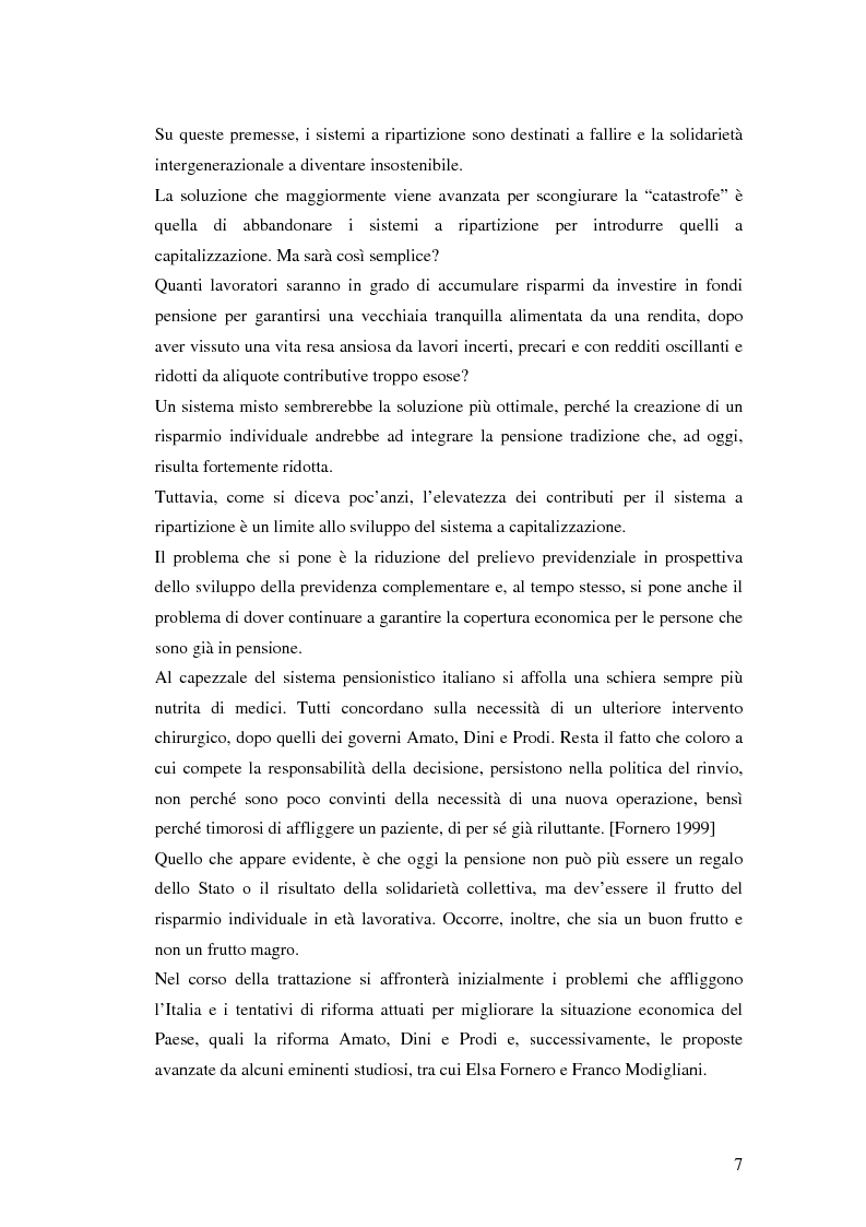 Anteprima della tesi: Il terzo pilastro della previdenza: analisi di un decollo mancato, Pagina 2