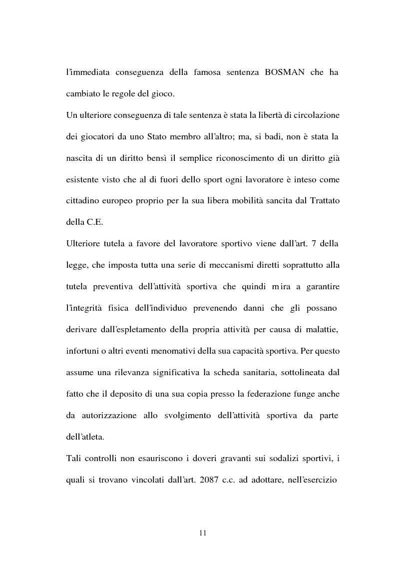 Anteprima della tesi: Lavoro sportivo, Pagina 11