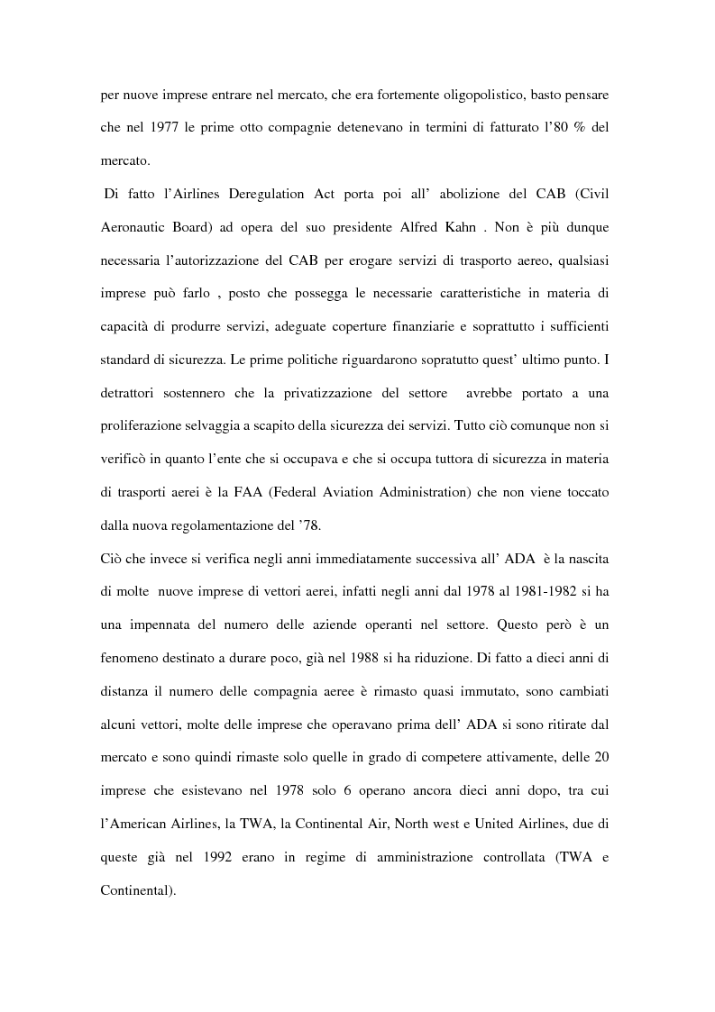 Anteprima della tesi: Trasporto aereo dopo l'11/09: evoluzione della domanda e principali effetti sulle compagnie di linea, Pagina 12