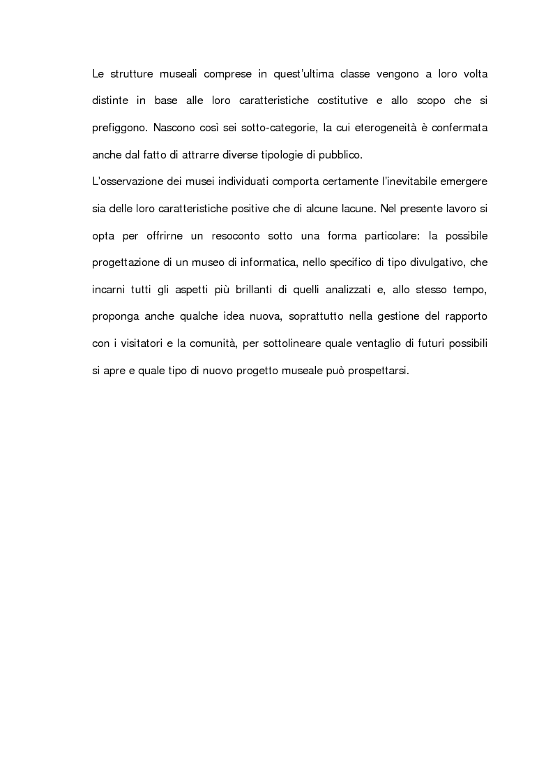 Anteprima della tesi: L'informatica esposta al museo: analisi e prospettive, Pagina 3