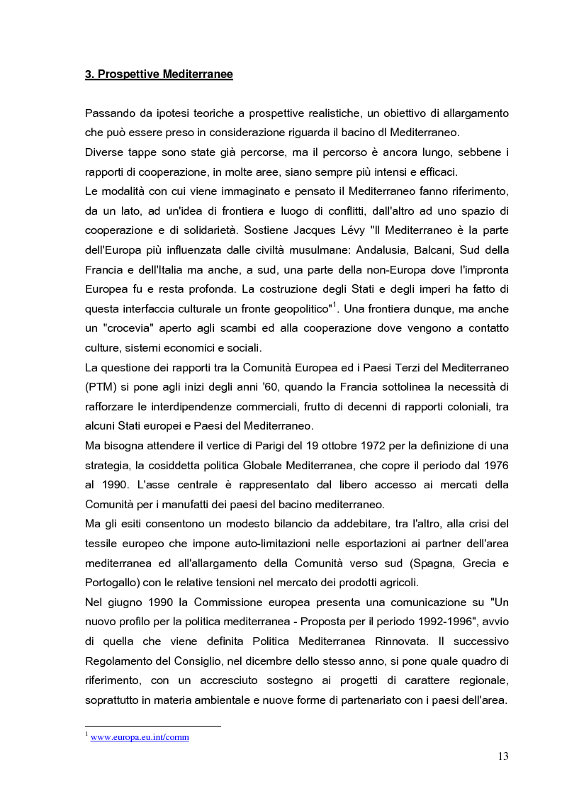 Anteprima della tesi: Cooperazione economica e ambientale dell'Unione europea con paesi del sud del Mediterraneo, Pagina 11