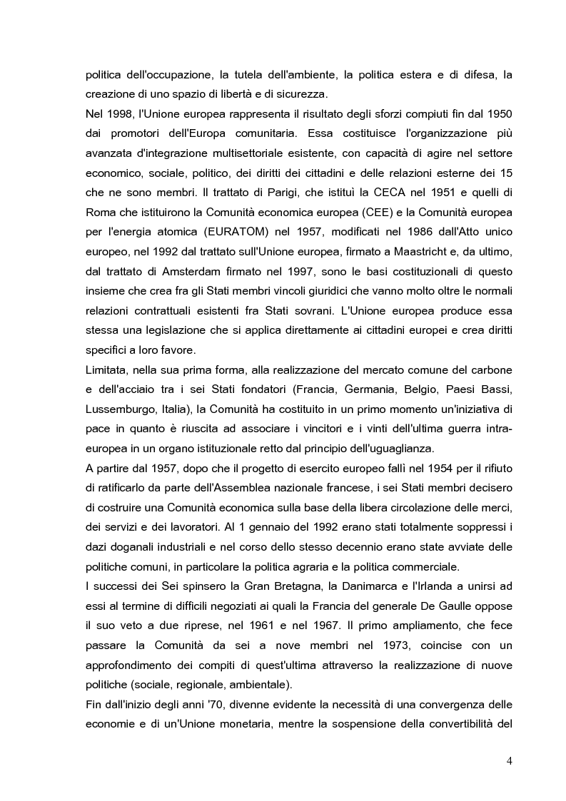 Anteprima della tesi: Cooperazione economica e ambientale dell'Unione europea con paesi del sud del Mediterraneo, Pagina 2