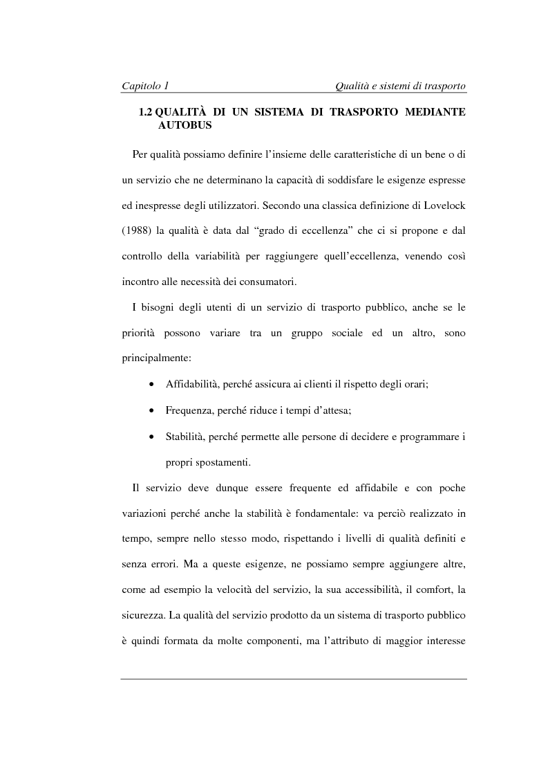Anteprima della tesi: Valutazione statistica della qualità di un servizio di trasporto urbano, Pagina 7