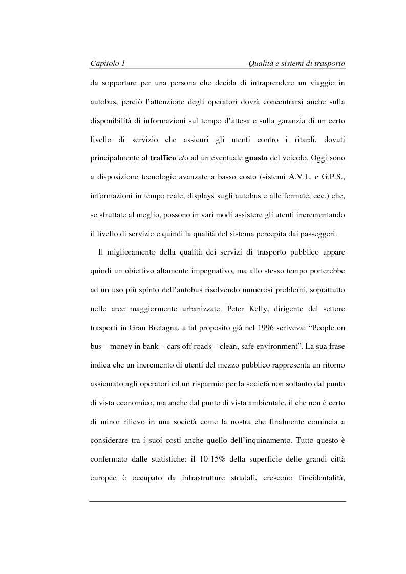 Anteprima della tesi: Valutazione statistica della qualità di un servizio di trasporto urbano, Pagina 9