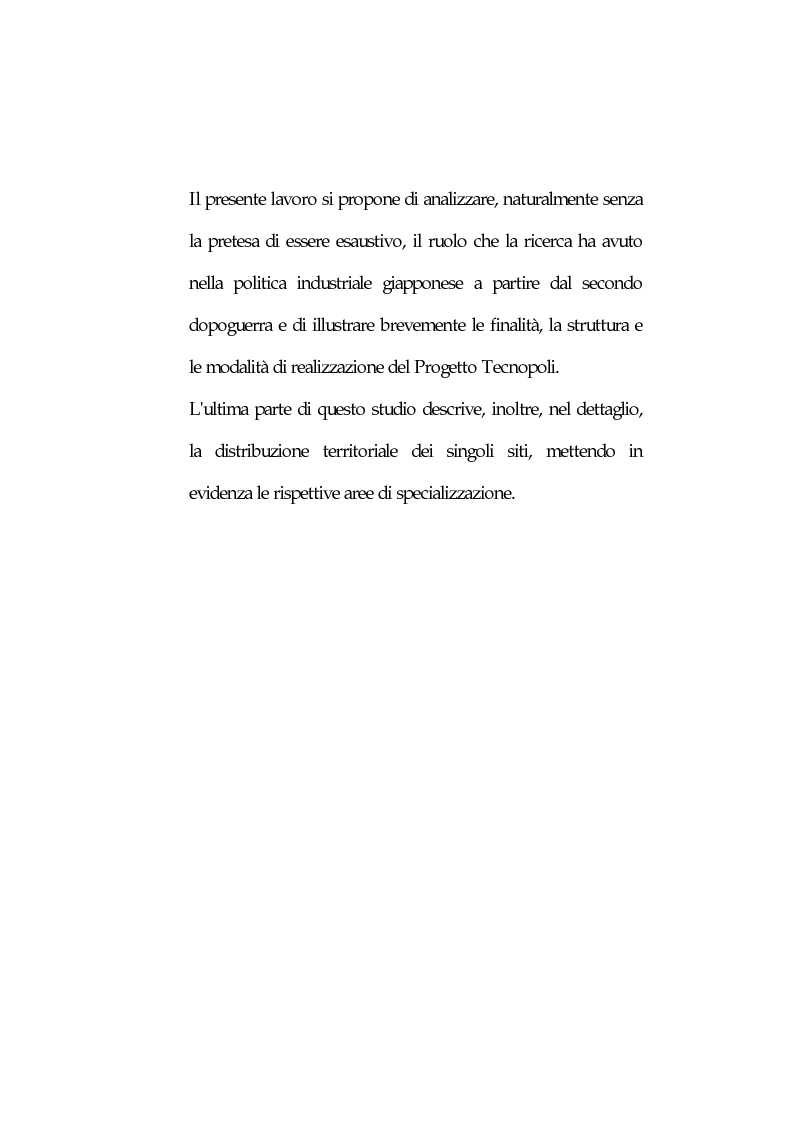 Anteprima della tesi: Le tecnopoli in Giappone, Pagina 2