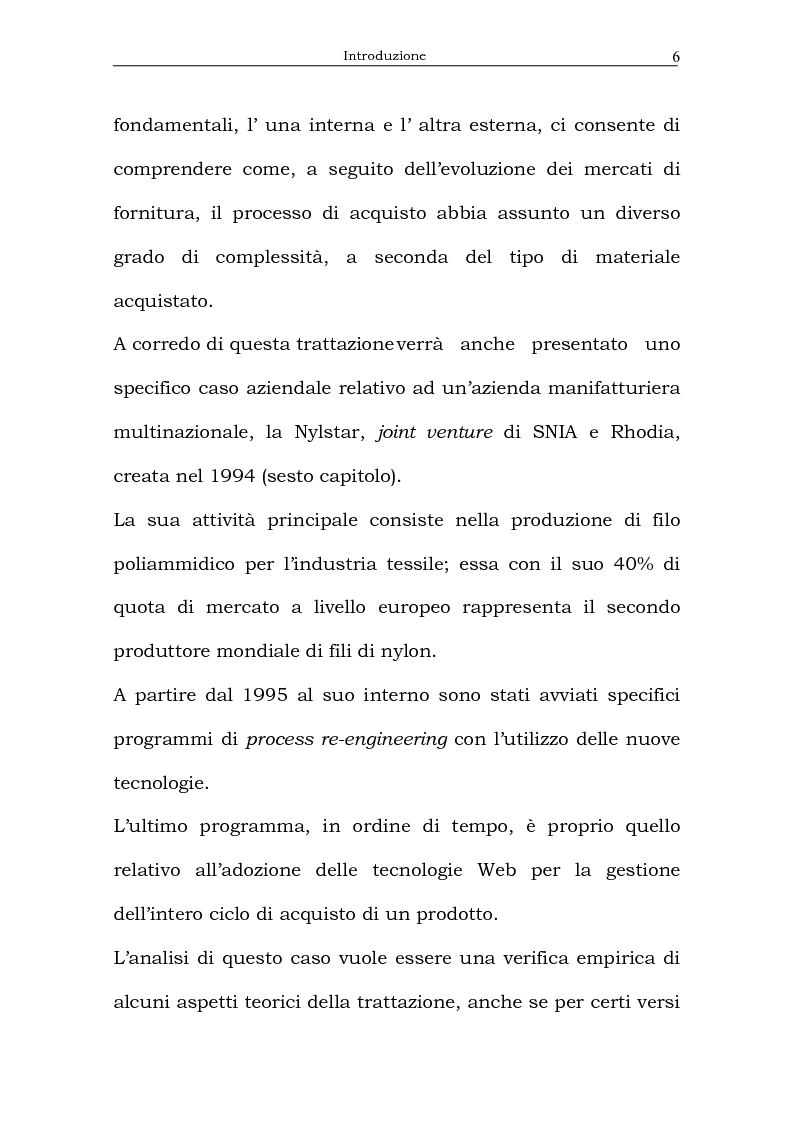 Anteprima della tesi: Il processo di acquisto delle imprese industriali nella logica virtuale. Il caso Nylstar, Pagina 6
