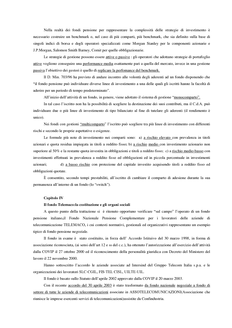 Anteprima della tesi: La previdenza complementare in Italia e nell'ordinamento comunitario. Un fondo pensione negoziale in Italia: Telemaco, fondo pensione complementare per i lavoratori delle aziende di telecomunicazione, Pagina 7