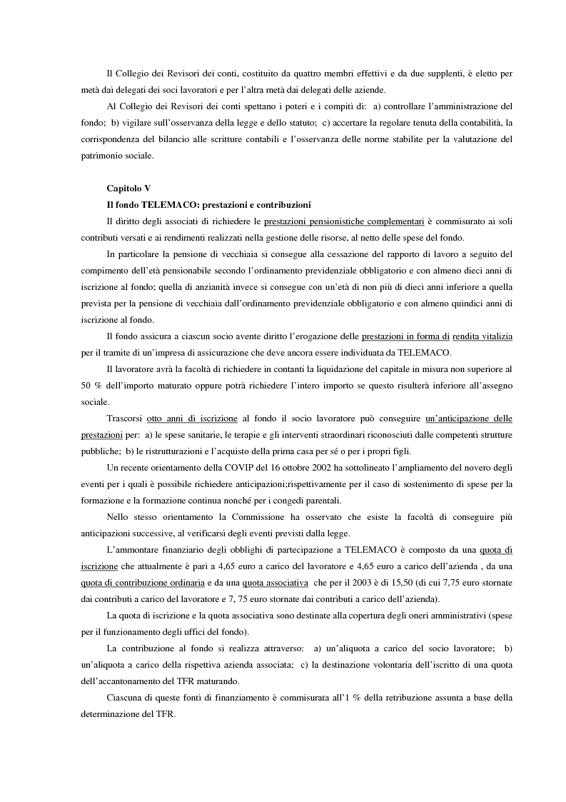 Anteprima della tesi: La previdenza complementare in Italia e nell'ordinamento comunitario. Un fondo pensione negoziale in Italia: Telemaco, fondo pensione complementare per i lavoratori delle aziende di telecomunicazione, Pagina 9