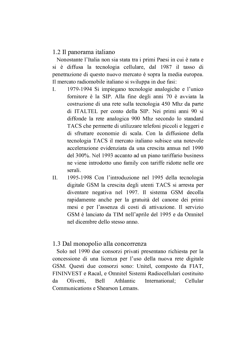 Anteprima della tesi: L'analisi del posizionamento strategico delle imprese. il caso della telefonia mobile, Pagina 4