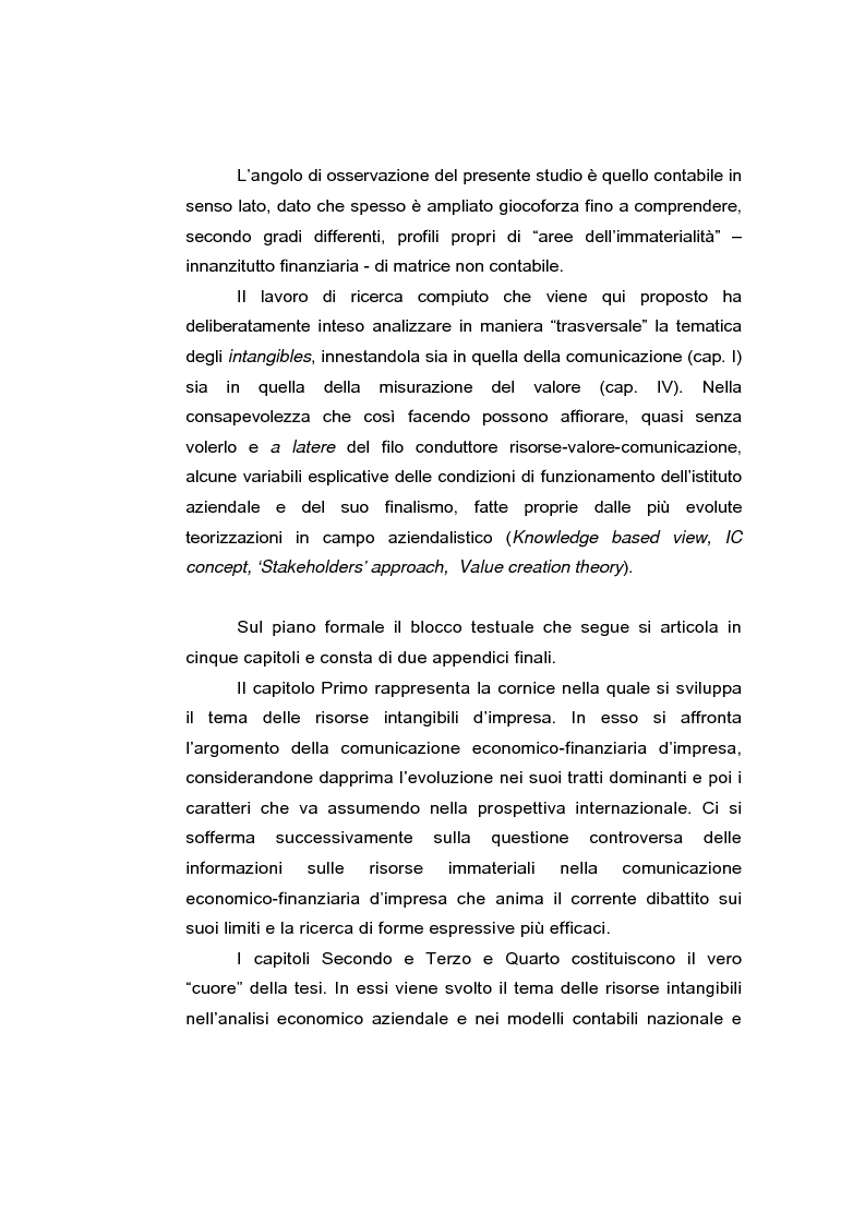 Anteprima della tesi: Le risorse intangibili nella comunicazione economico-finanziaria d'impresa, Pagina 4