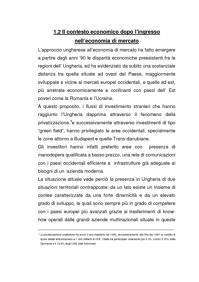 Anteprima della tesi: Imprese italiane in Ungheria. Storie di successo verso l'adesione all'Ue, Pagina 12