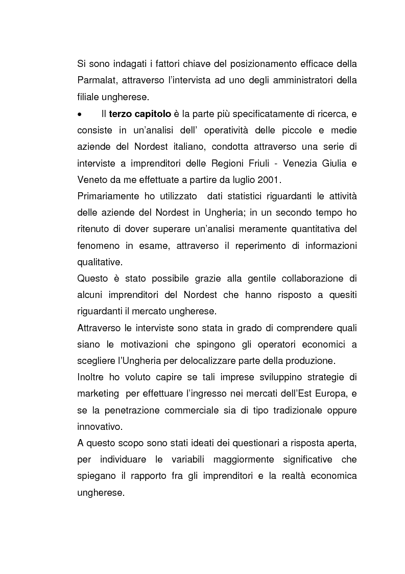 Anteprima della tesi: Imprese italiane in Ungheria. Storie di successo verso l'adesione all'Ue, Pagina 4