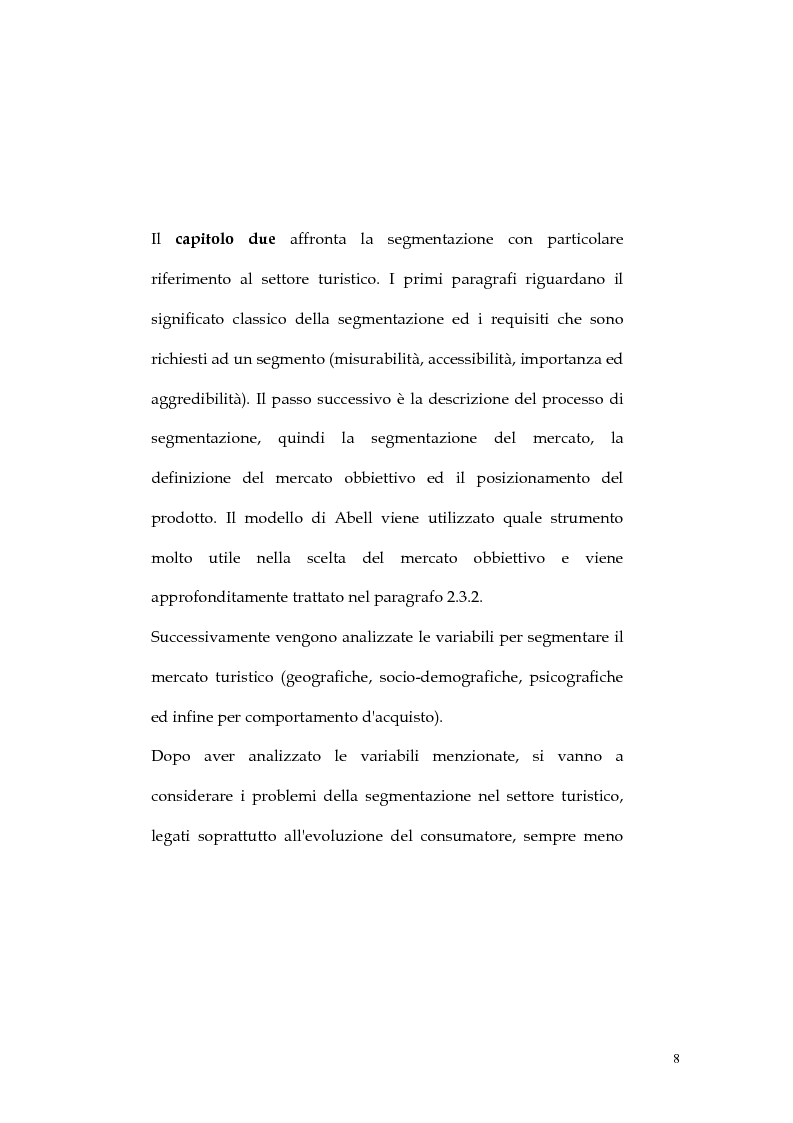 Anteprima della tesi: Web marketing nel settore turistico. Un modello di offerta per la personalizzazione della vacanza e del servizio, Pagina 8