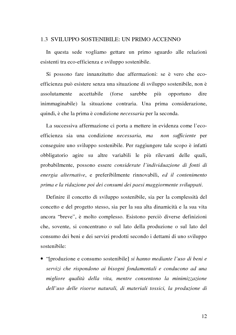 Anteprima della tesi: Dall'eco-efficienza all'eco-valore: opportunità di business e strategie di tutela ambientale. La tutela dell'ambiente come fonte di vantaggi competitivi., Pagina 12