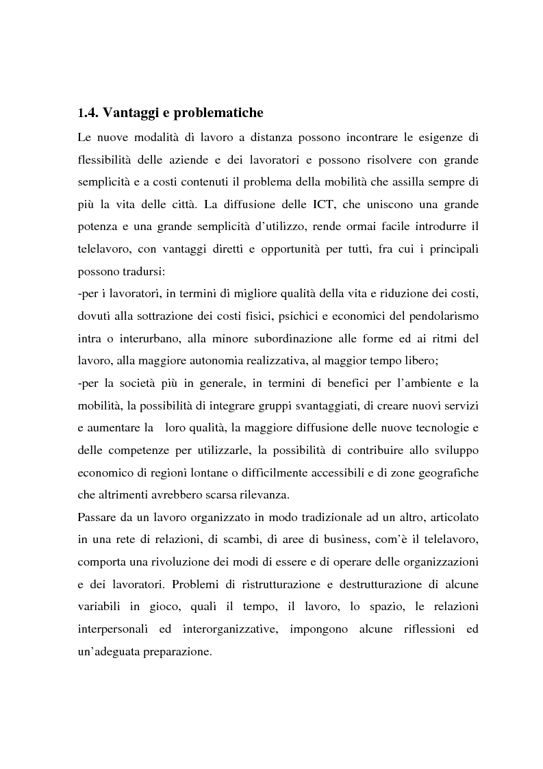 Anteprima della tesi: Telelavoro e pubblica amministrazione: opportunità e prospettive, Pagina 14