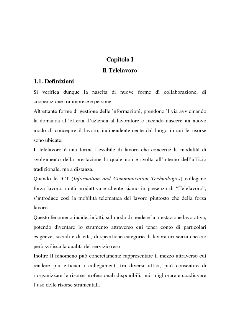 Anteprima della tesi: Telelavoro e pubblica amministrazione: opportunità e prospettive, Pagina 4