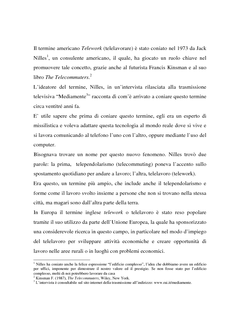 Anteprima della tesi: Telelavoro e pubblica amministrazione: opportunità e prospettive, Pagina 5