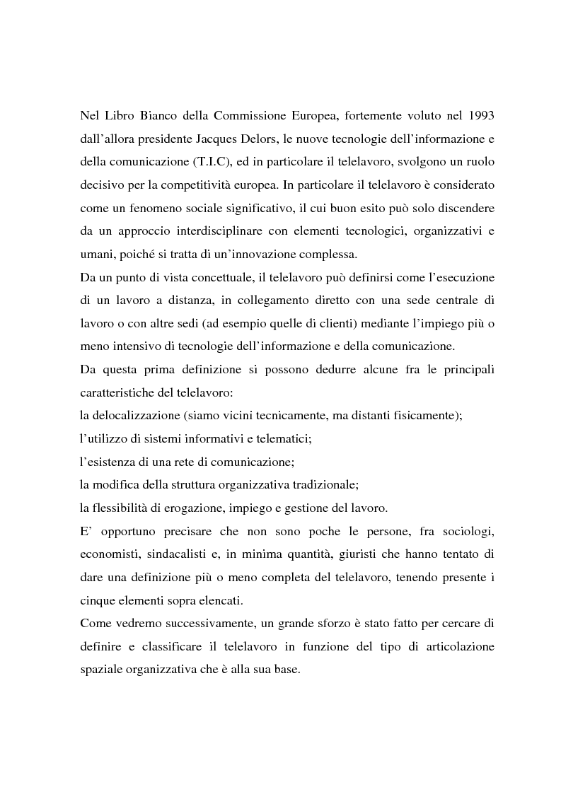 Anteprima della tesi: Telelavoro e pubblica amministrazione: opportunità e prospettive, Pagina 6