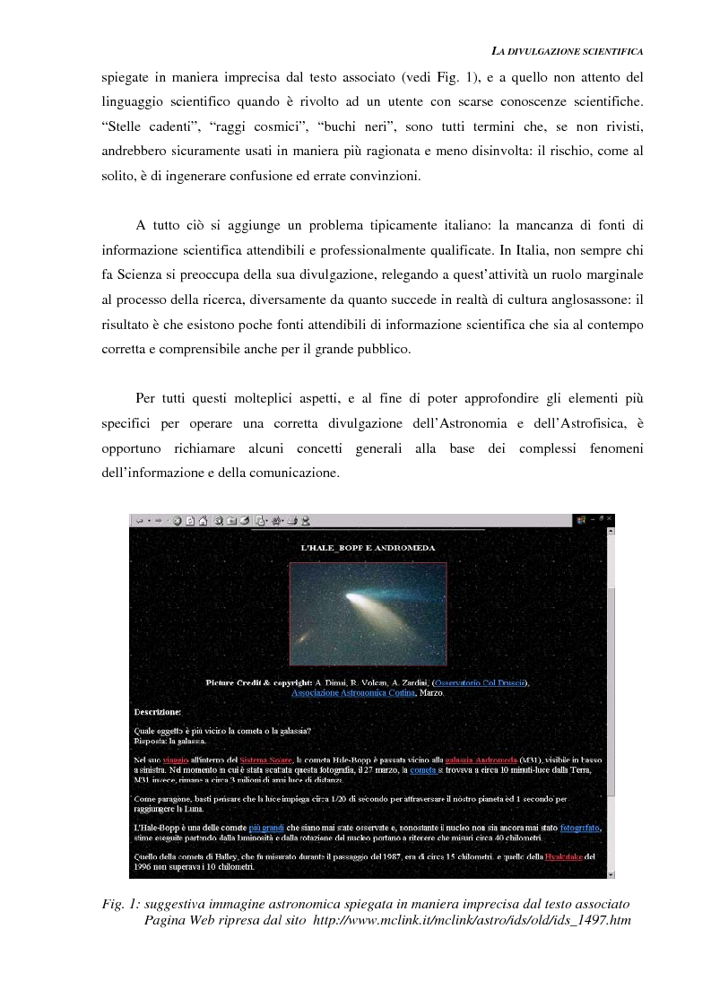 Anteprima della tesi: Ideazione e parziale realizzazione di un progetto di divulgazione dell'astrofisica per i comunicatori, Pagina 5