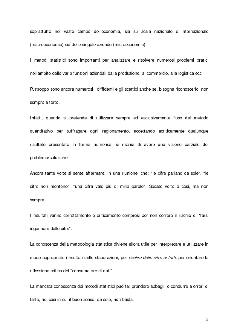 Anteprima della tesi: Il contributo della statistica alla gestione delle vendite. Un caso concreto: Acraf Spa, Pagina 3
