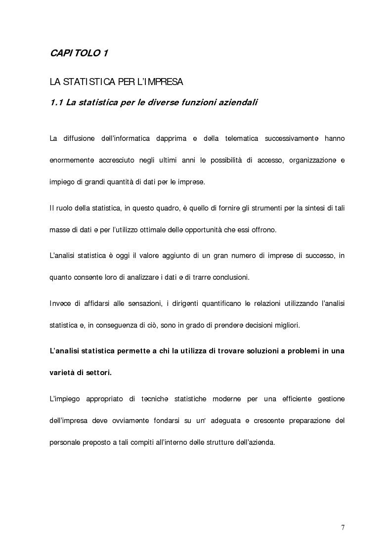 Anteprima della tesi: Il contributo della statistica alla gestione delle vendite. Un caso concreto: Acraf Spa, Pagina 5