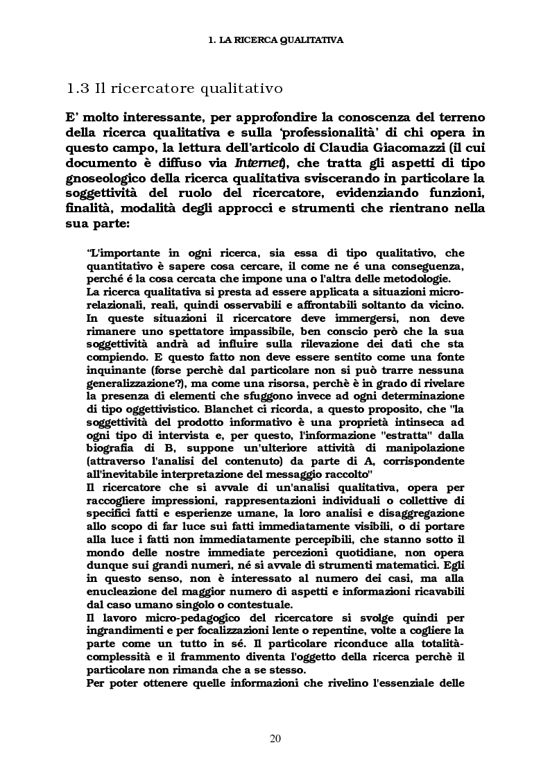 Estratto dalla tesi: Ricerca qualitativa e software per l'analisi dei dati testuali