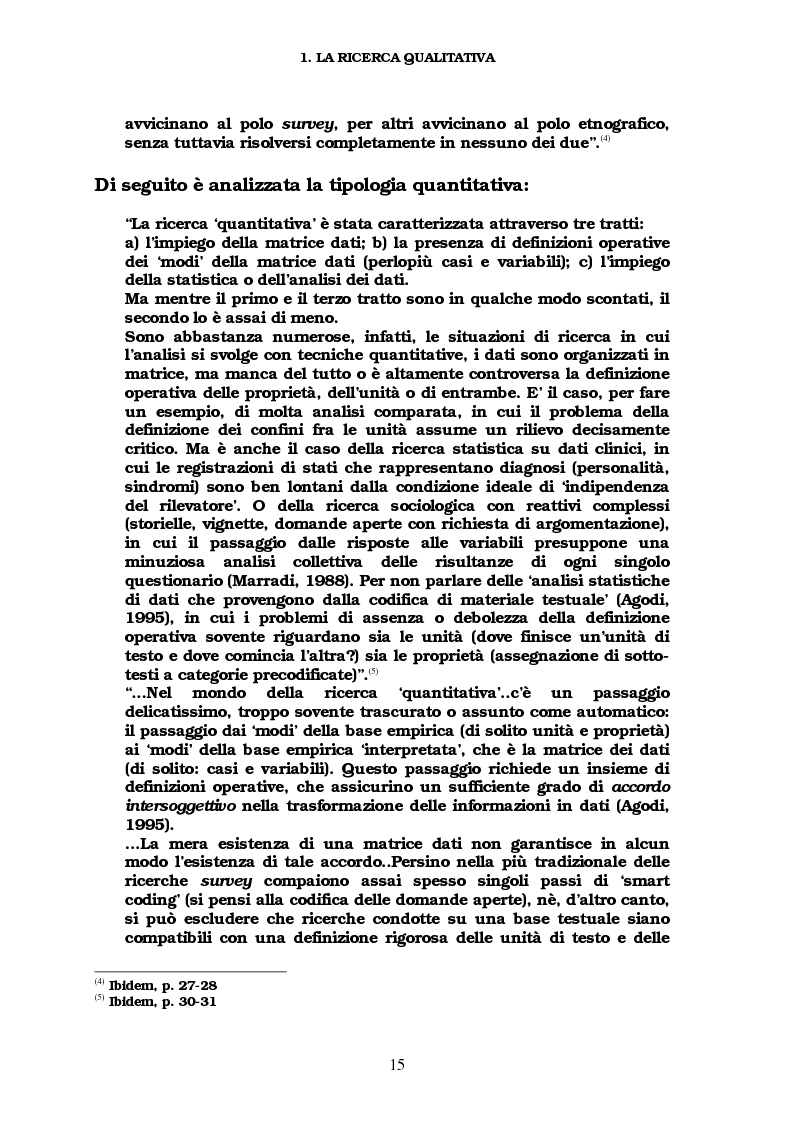 Anteprima della tesi: Ricerca qualitativa e software per l'analisi dei dati testuali, Pagina 10