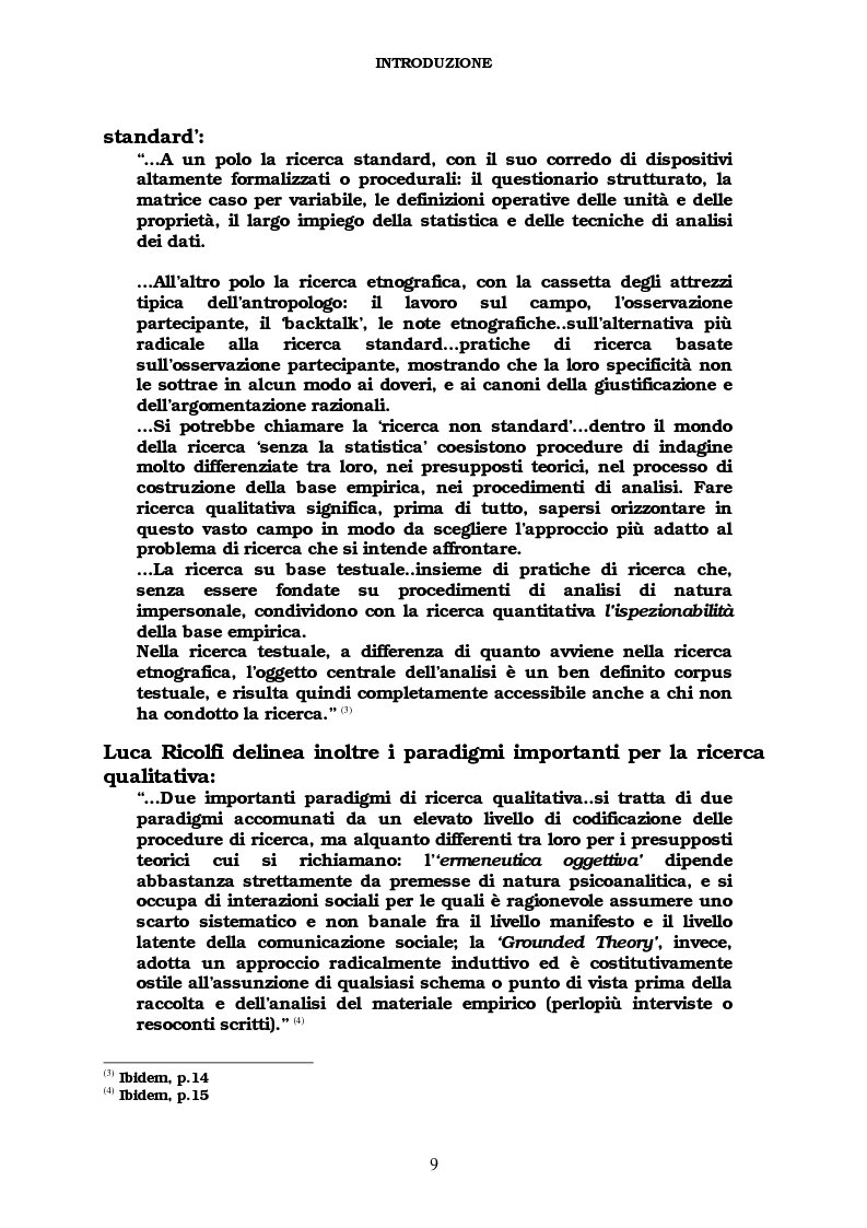 Anteprima della tesi: Ricerca qualitativa e software per l'analisi dei dati testuali, Pagina 4