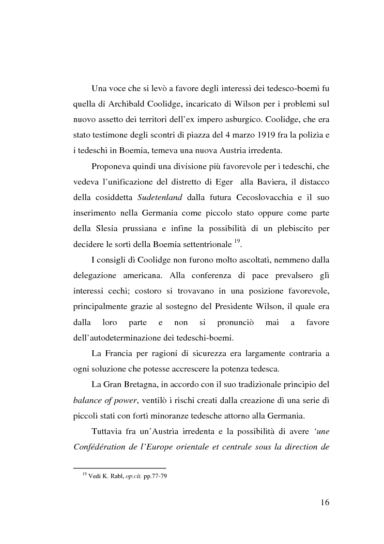 Anteprima della tesi: La minoranza tedesca in Cecoslovacchia e i suoi rapporti con la Germania nazista (1933-1939), Pagina 12