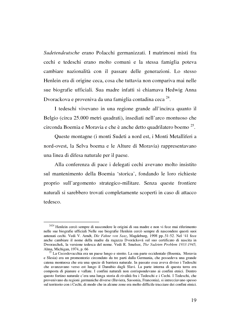 Anteprima della tesi: La minoranza tedesca in Cecoslovacchia e i suoi rapporti con la Germania nazista (1933-1939), Pagina 15